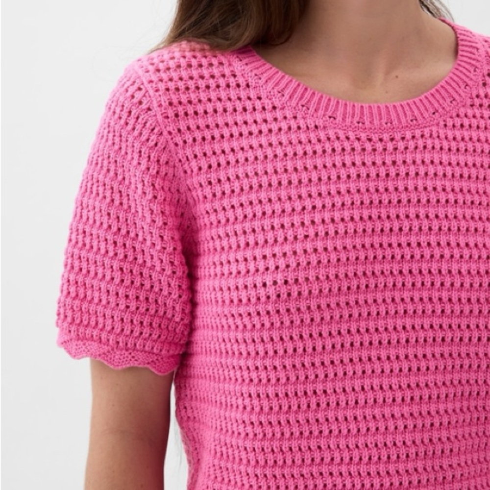 Gap Crochet Sweater Top Indie Pink - Picture 4 of 4